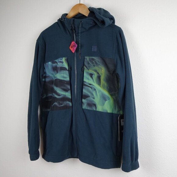 Billabong A/Div Canyon Graphene Hooded Jacket Fleece Mens Small Blue Green - Picture 5 of 10